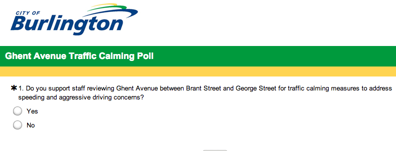 Ghent Ave. residents: Complete traffic calming poll by April 4